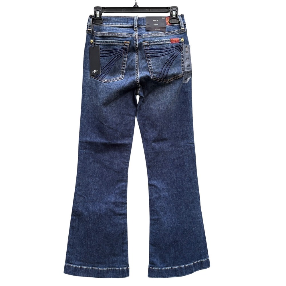 7 For All Mankind NEW Womens 26 Dojo Blue Slim Illusion Flare Jeans Boho Denim